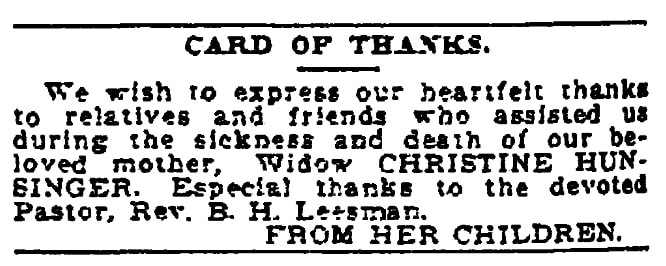 A "Card of Thanks," Times-Picayune newspaper article 26 January 1908