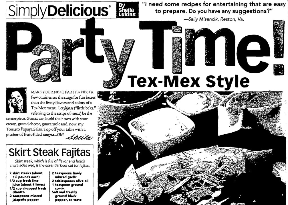 An article about fajitas, State Journal-Register newspaper article 24 June 2007