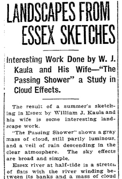 An article about William and Lee Kaula, Boston Herald newspaper article 28 November 1909