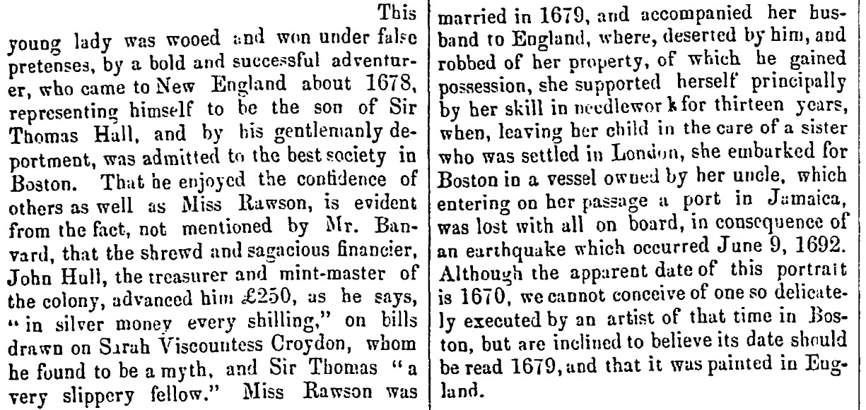 An article about Rebecca Rawson, Christian Witness and Church Advocate newspaper article 6 April 1860