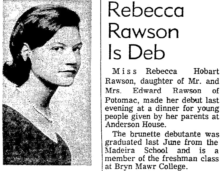 An article about Rebecca Hobart Rawson, Evening Star newspaper article 23 December 1965