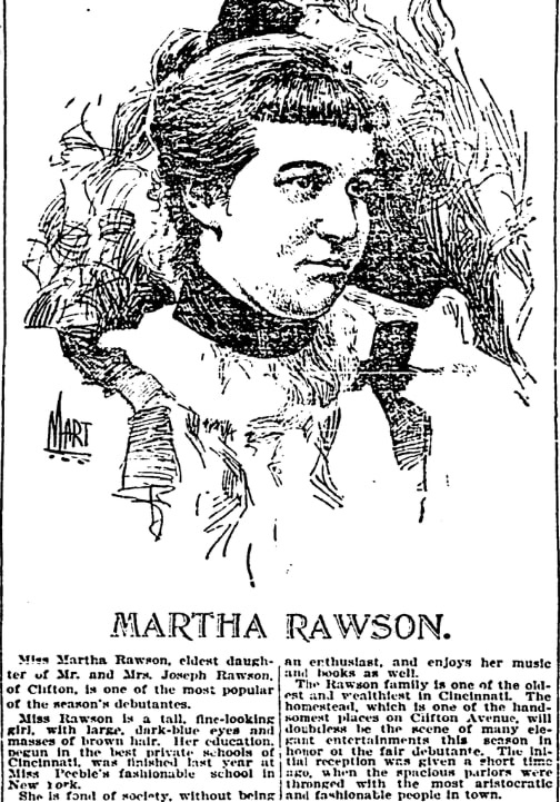 An article about Martha Rawson, Kentucky Post newspaper article 16 December 1896