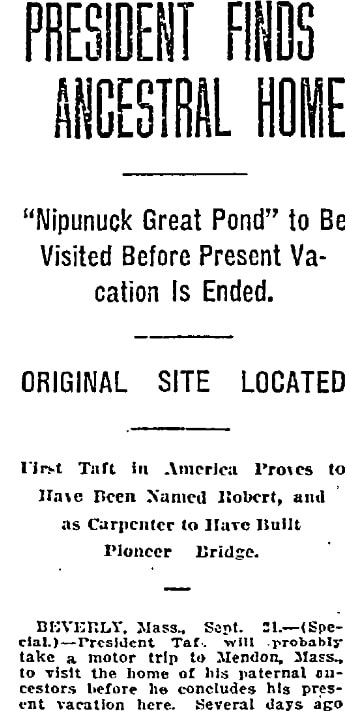 An article about William Howard Taft, Oregonian newspaper article 22 September 1912