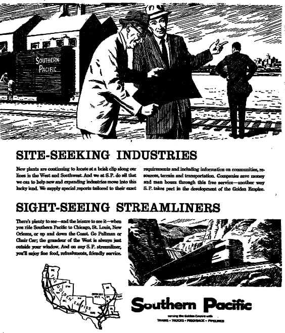 An article about the Southern Pacific Railroad, Riverside Daily Press newspaper article 27 December 1960