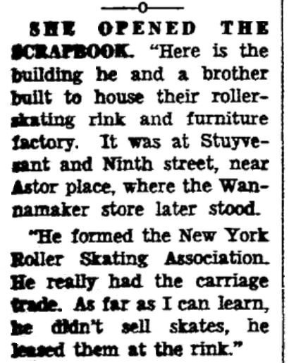 An article about James Leonard Plimpton's skating rink, Evening Star newspaper article 12 March 1963