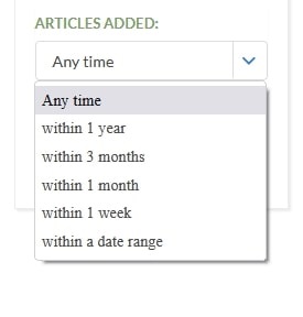 A screenshot of GenealogyBank’s search results page showing the feature allowing you to search only on newly-added content