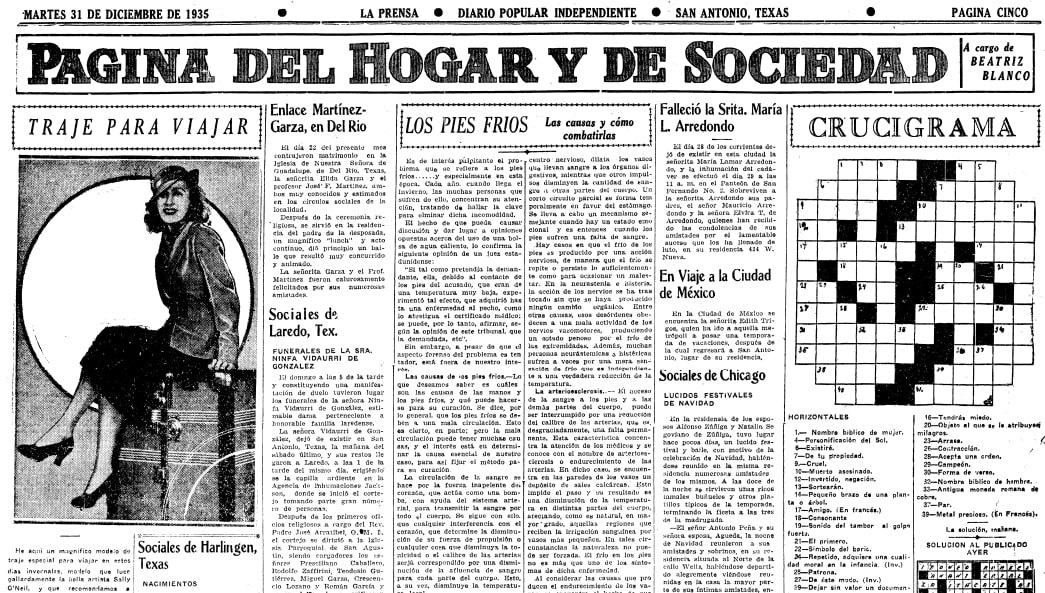 La Prensa (San Antonio, Texas), 31 December 1935, page 5