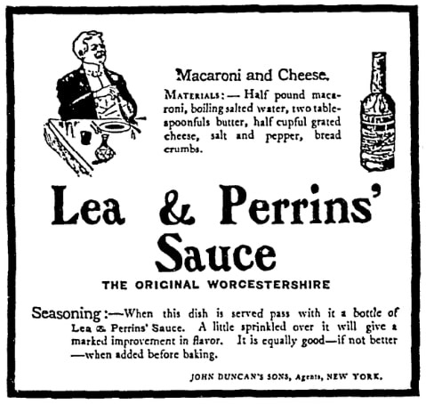 A recipe for macaroni and cheese, Buffalo News newspaper article 29 June 1904