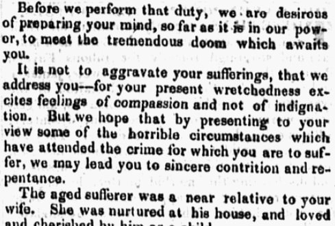 An article about the murder trial of Joseph Knapp, Haverhill Gazette newspaper article 27 November 1830