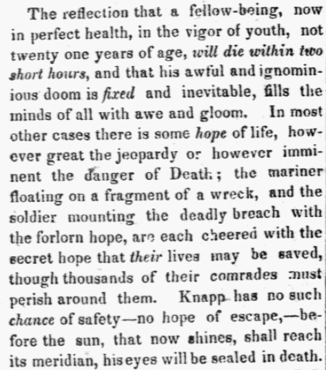 An article about the murder trial of John Knapp, Salem Gazette newspaper article 28 September 1830