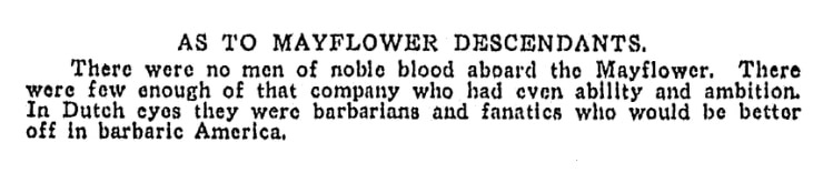 An article about Mayflower descendants, Tampa Tribune newspaper article 14 June 1925