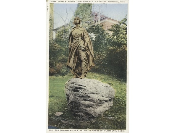 Photo: the Pilgrim Maiden, Brewster Gardens, Plymouth, Massachusetts. Credit: the New York Public Library's Digital Library; Wikimedia Commons.