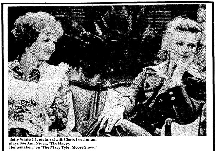A photo of Betty White, Corpus Christi Caller newspaper article 3 March 1974