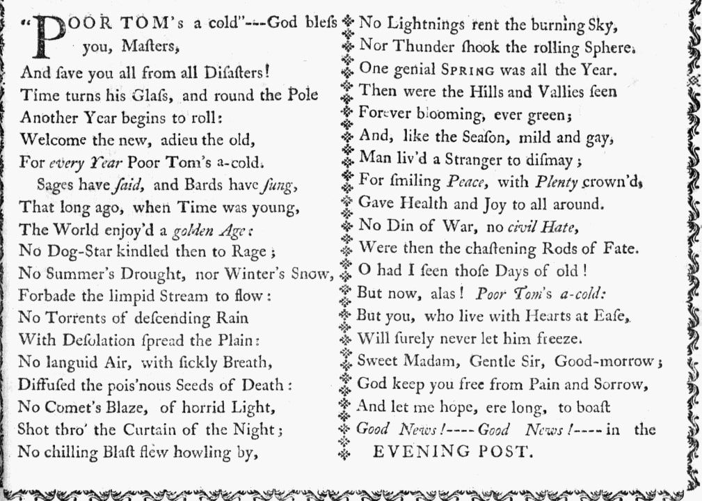 A New Year's poem, Pennsylvania Evening Post newspaper article 1 January 1776