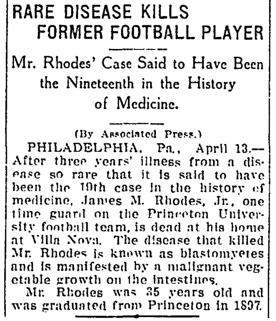 An article about James Rhodes Jr., Buffalo News newspaper article 13 April 1911