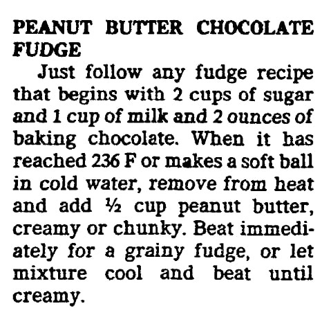 A recipe for fudge, Dallas Morning News newspaper article 2 December 1982