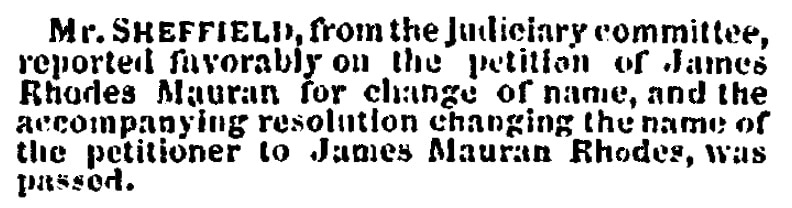 An article about James Mauran Rhodes, Providence Evening Press newspaper article 8 February 1870