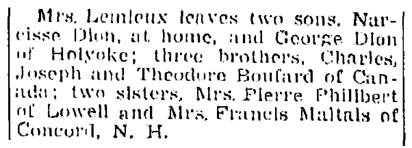 A mention of Mrs. Pierre Philibert, Springfield Republican newspaper article 12 October 1942