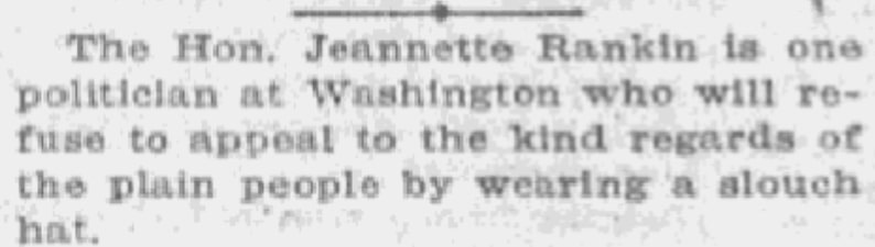 An article about Jeannette Rankin, Anaconda Standard newspaper article 4 March 1917