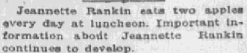 An article about Jeannette Rankin, Anaconda Standard newspaper article 8 March 1917