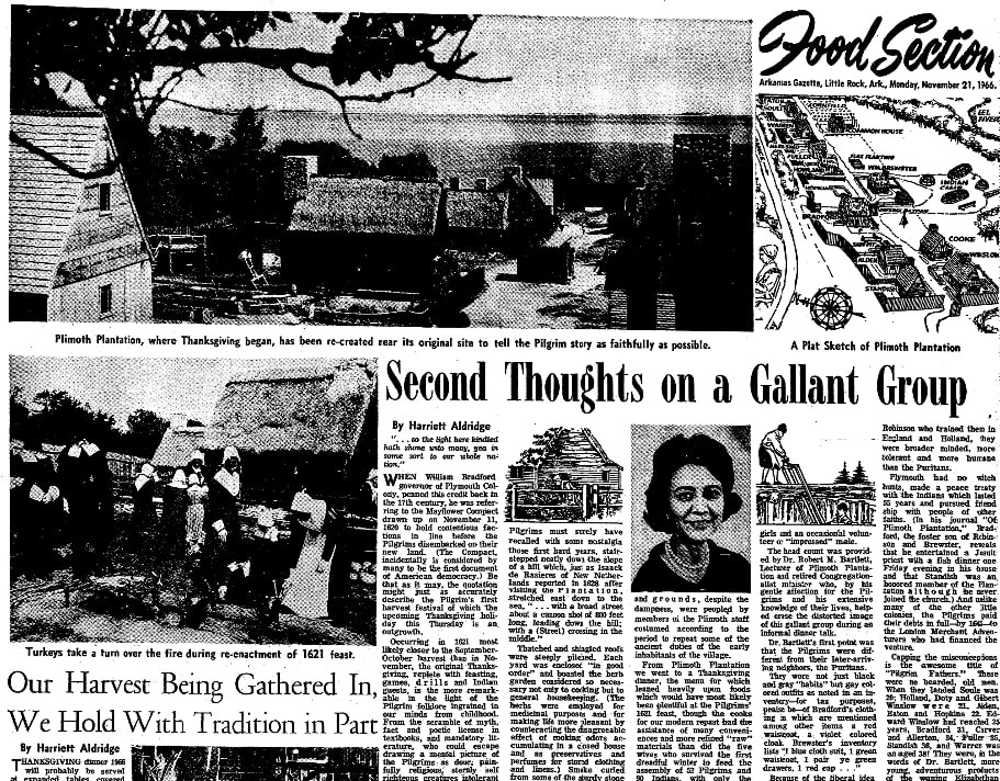 An article about Robert Bartlett and the Plymouth Pilgrims, Arkansas Gazette newspaper article 21 November 1966