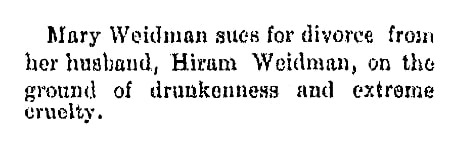 An article about Mary Weidman, Canton Repository newspaper article 20 June 1889