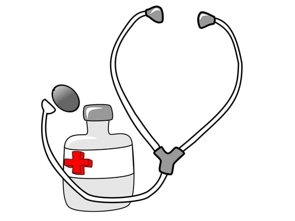 Illustration: medicine and a stethoscope