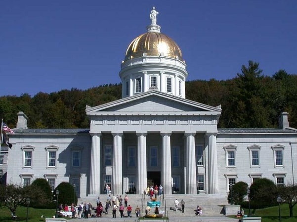 Photo: the gold leaf dome of the neoclassical Vermont State House (Capitol) in Montpelier, Vermont. Credit: Matthew Trump; Wikimedia Commons.
