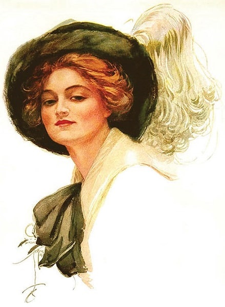 Illustration: Dorothy Gibson, as illustrated by Harrison Fisher, 1911