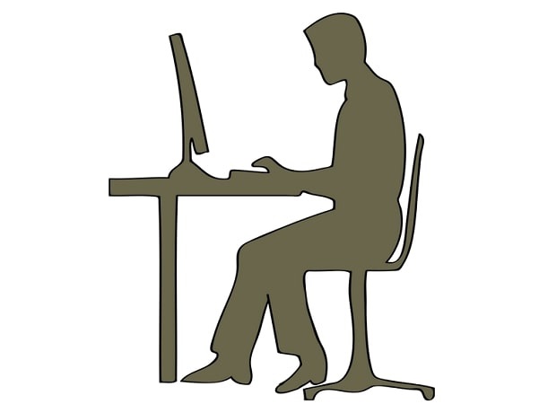 Illustration: a man using a computer