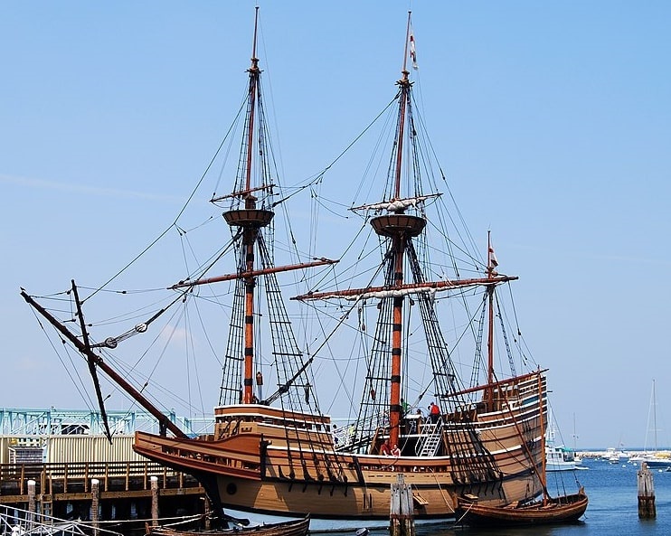 Photo: Mayflower II, a replica of the Mayflower, in Plymouth, Massachusetts
