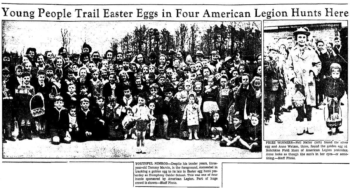 An article about Easter egg hunts, Richmond Times Dispatch newspaper article 14 April 1936
