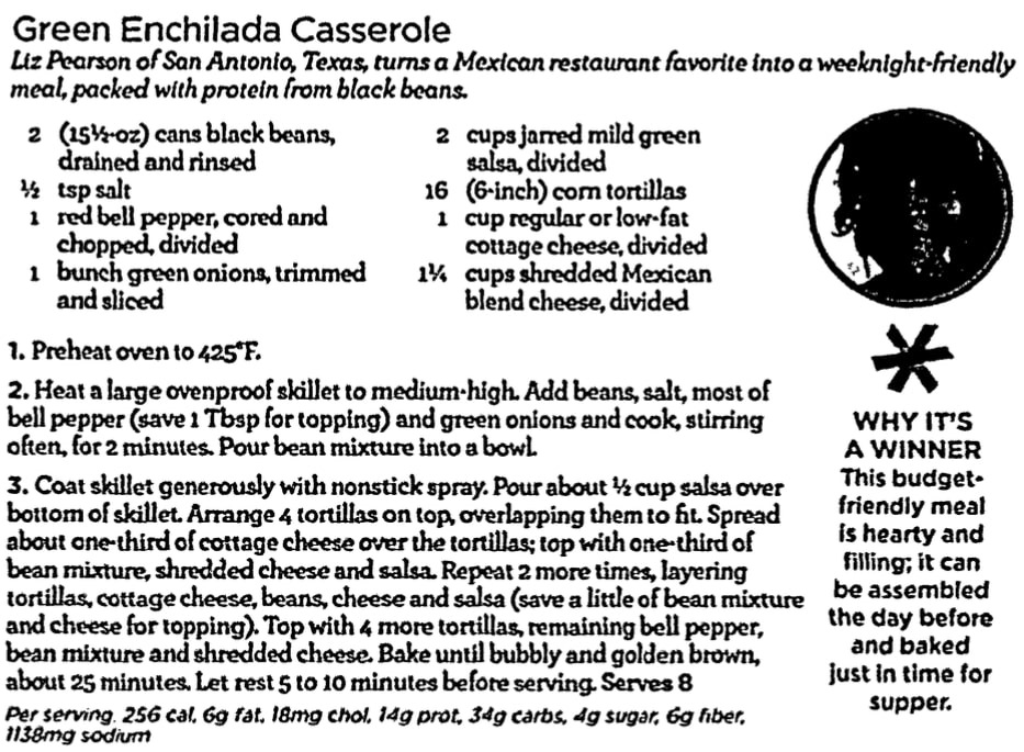 An enchilada recipe, Advocate newspaper article 8 June 2018