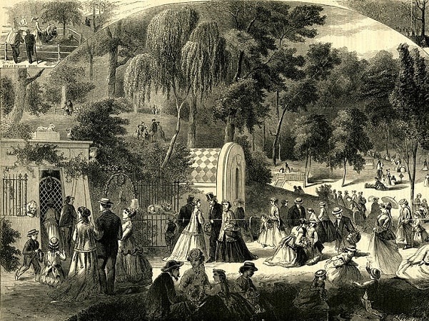 Illustration: Decoration Day in Hollywood Cemetery, Richmond, Virginia, 1867. Credit: VCU Libraries; Wikimedia Commons.