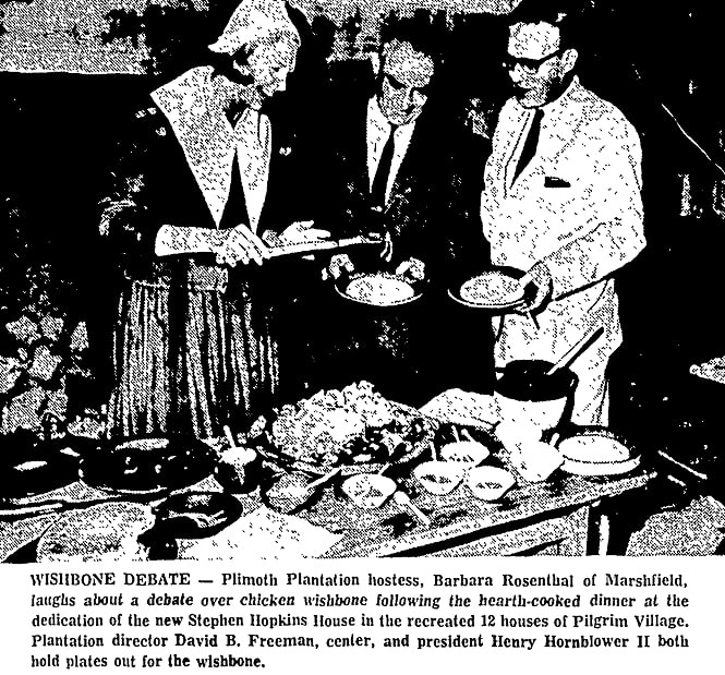 A photo from Plimoth Plantation, Patriot Ledger newspaper article 12 June 1969