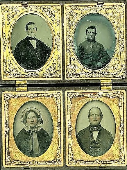 Photo: members of the Fletcher family (clockwise from upper left): brothers Josiah and George and their parents, Ephraim and Margaret. George was killed at Gettysburg. 