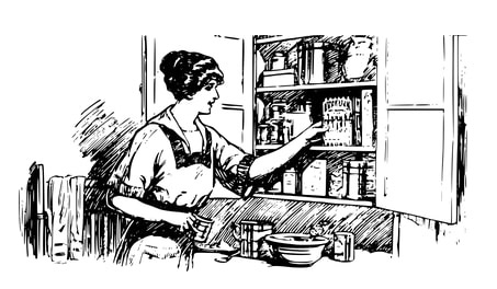 illustration: woman cooking