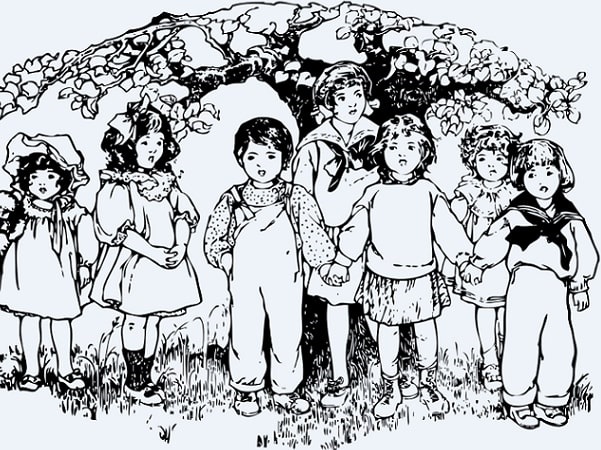 Illustration: children under a tree