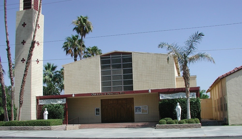 Photo: Our Lady of Perpetual Help, a Catholic school the author’s dad went to in Indio, Riverside, California. Photo by Gena Philibert-Ortega.