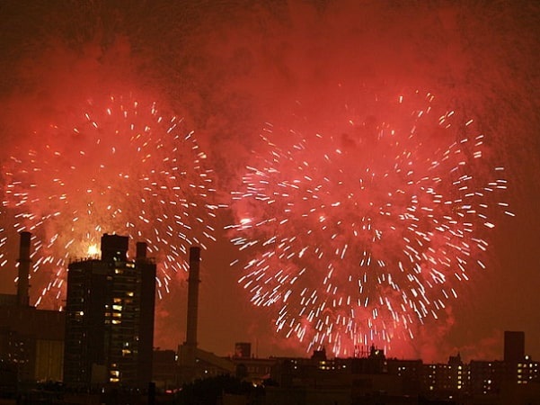 Photo: Fourth of July fireworks over the East Village of New York City. Credit: David Shankbone; Wikimedia Commons.