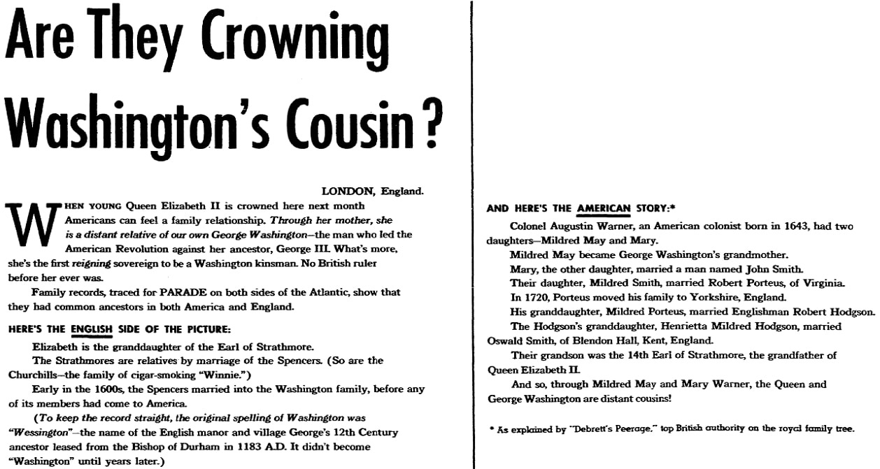 An article about Queen Elizabeth II, San Diego Union newspaper article 3 May 1953