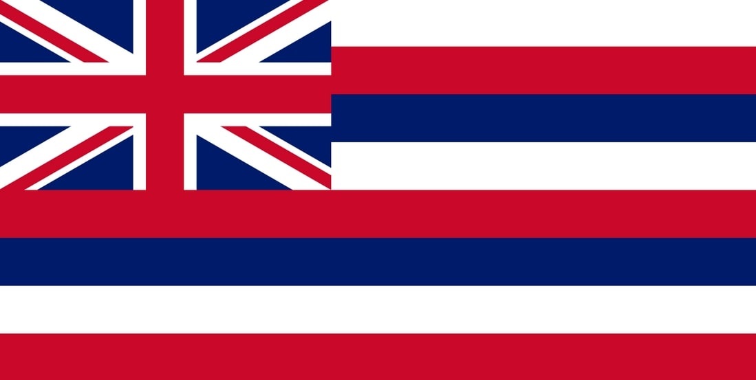 Illustration: Hawaii state flag. Credit: Wikimedia Commons.