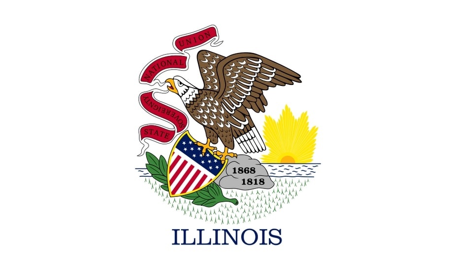 Illustration: Illinois state flag. Credit: Wikimedia Commons.