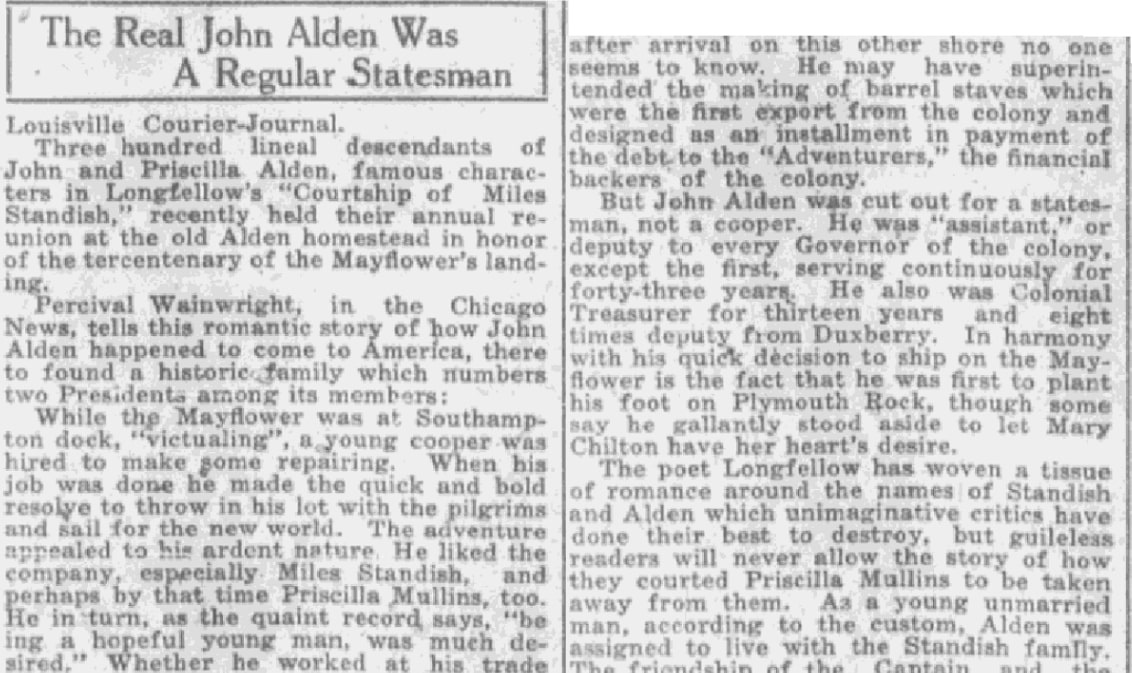 An article about John Alden, Montgomery Advertiser newspaper article 29 August 1920