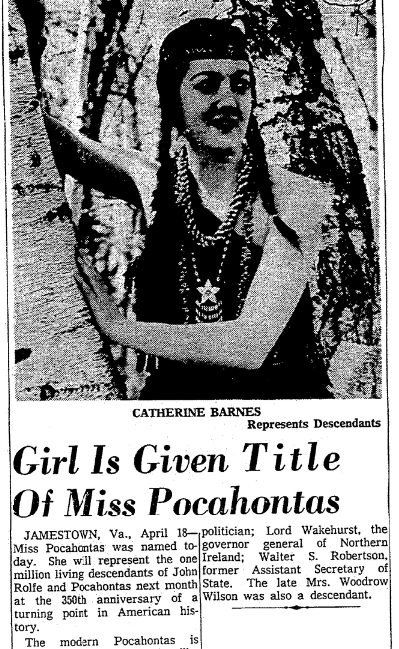 An article about Catherine Barnes, Greensboro Daily News newspaper article 19 April 1962