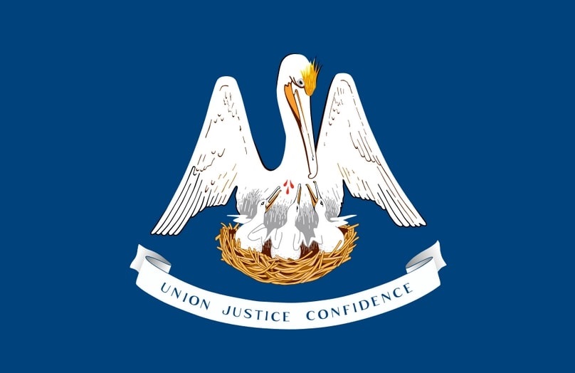 Illustration: Louisiana state flag. Credit: Wikimedia Commons.