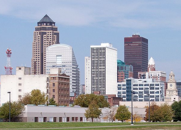 Photo: skyline of Des Moines, Iowa's capital and largest city. Credit: Tim Kiser; Wikimedia Commons.
