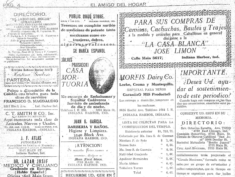 Classified ads, Amigo del Hogar newspaper 31 January 1926