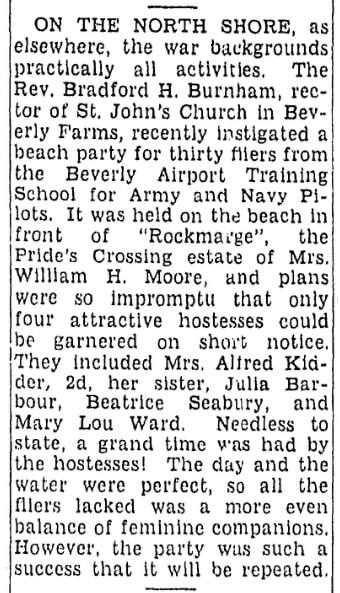 An article about Ada Moore, Boston Traveler newspaper article 27 August 1942