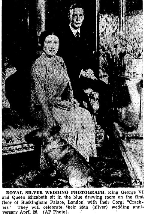 Royal silver wedding photo, Canton Repository newspaper article 14 April 1948